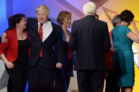 Boris Johnson and Scottish Conservative leader Ruth Davidson